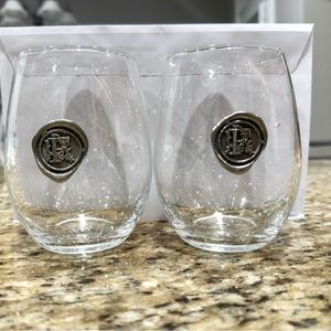 Southern Jubilee - New, Stemless Wine Glass-Initial F